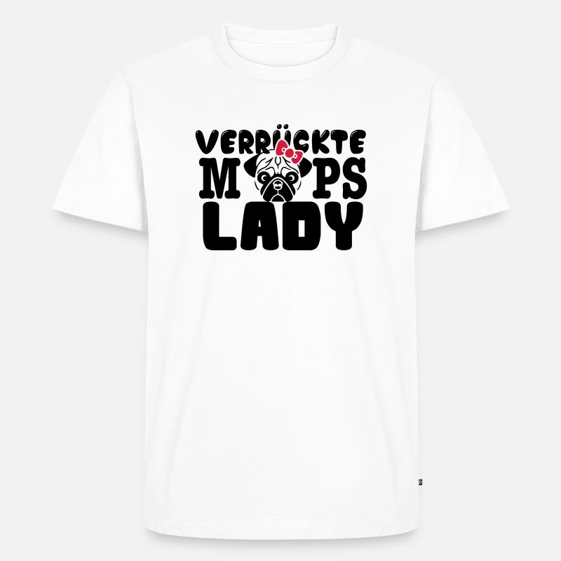 Mops - Männer Premium Bio T-Shirt - Weiß