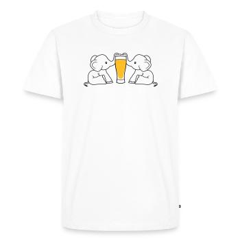 Couple d'équipe 2 amis équipage alcool bière d'éléphant sucer - T-shirt Premium bio Homme - blanc - Devant - Nico (187cm)