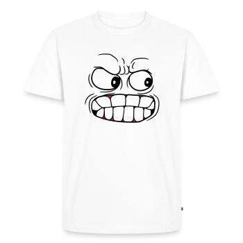 tête face au mal le mal - T-shirt Premium bio Homme - blanc - Devant - Nico (187cm)