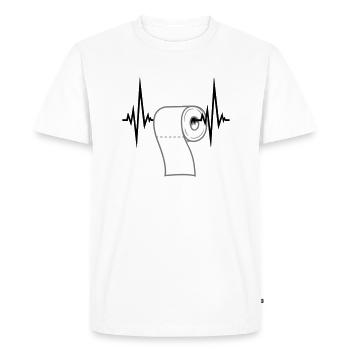 puls coeur fréquence toilette papier klopapie - T-shirt Premium bio Homme - blanc - Devant - Nico (187cm)