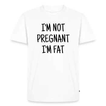 Fat - Chubby - Sport - Diet - Humor - Plump - Joke - Men's Premium Organic T-Shirt - white - Front - Nico (187cm)