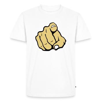 hand_you_2 - Men's Premium Organic T-Shirt - white - Front - Nico (187cm)
