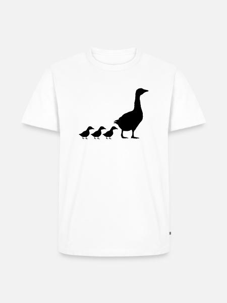 Geese family design - Men's Premium Organic T-Shirt - white