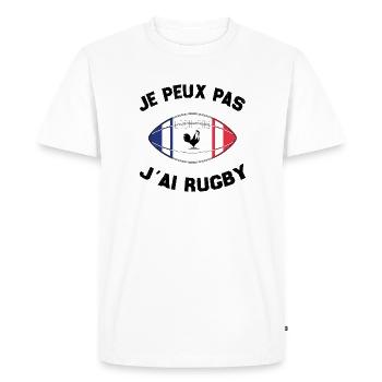 Je Peux Pas J'ai Rugby - T-shirt Premium bio Homme - blanc - Devant - Nico (187cm)