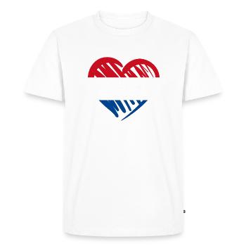 Netherlands Netherlands Nederland Flag Heart - Men's Premium Organic T-Shirt - white - Front - Nico (187cm)