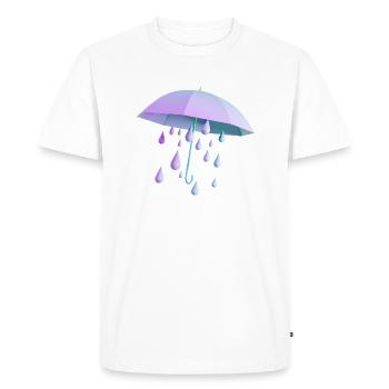 Umbrella with drops - Men's Premium Organic T-Shirt - white - Front - Nico (187cm)
