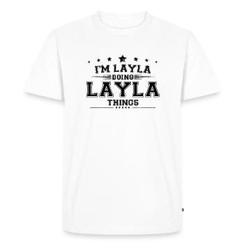 i’m Layla doing Layla things - Men's Premium Organic T-Shirt - white - Front - Nico (187cm)