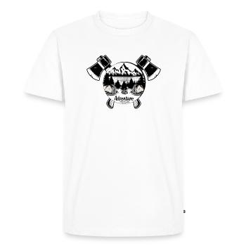 Camping d’aventure - T-shirt Premium bio Homme - blanc - Devant - Nico (187cm)