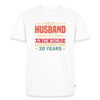 Rétro 20 ans mariage mariage anniversaire - T-shirt Premium bio Homme - blanc - Devant - Nico (187cm)