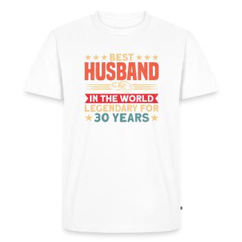 Retro 30 years married couple wedding anniversary - Men's Premium Organic T-Shirt - white - Front - Nico (187cm)
