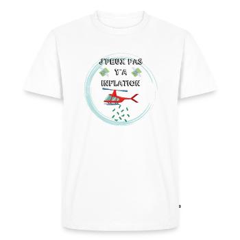 inflation - T-shirt Premium bio Homme - blanc - Devant - Nico (187cm)