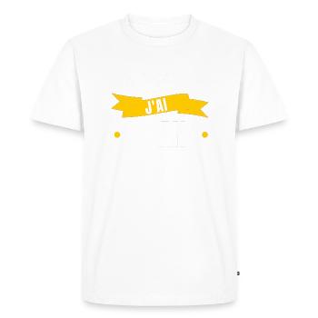 je m en fous j'ai 30 ans - T-shirt Premium bio Homme - blanc - Devant - Nico (187cm)