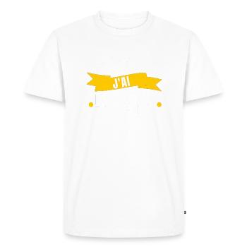 je m en fous j'ai 50 ans - T-shirt Premium bio Homme - blanc - Devant - Nico (187cm)