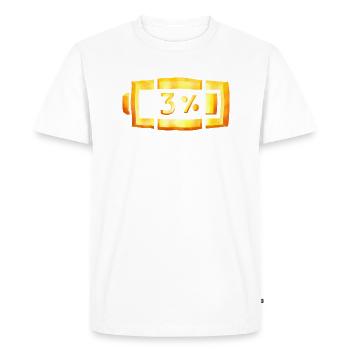 Pumpkin Battery Warning Light - DIGITAL - Men's Premium Organic T-Shirt - white - Front - Nico (187cm)