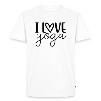I Love Yoga - Men's Premium Organic T-Shirt - white - Front - Nico (187cm)