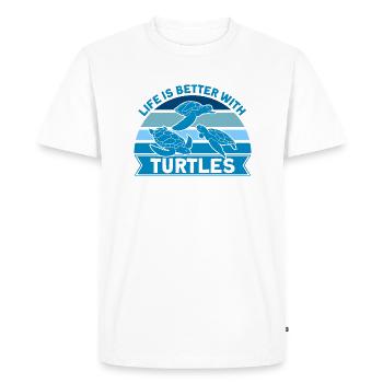 Tortues de mer Amoureux des tortues Schildkrö - T-shirt Premium bio Homme - blanc - Devant - Nico (187cm)