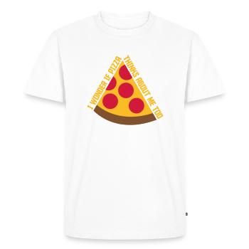 pizza thinks about me - Men's Premium Organic T-Shirt - white - Front - Nico (187cm)