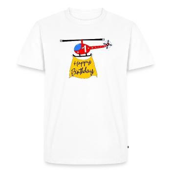 Helicopter Happy Birthday 1 - Men's Premium Organic T-Shirt - white - Front - Nico (187cm)