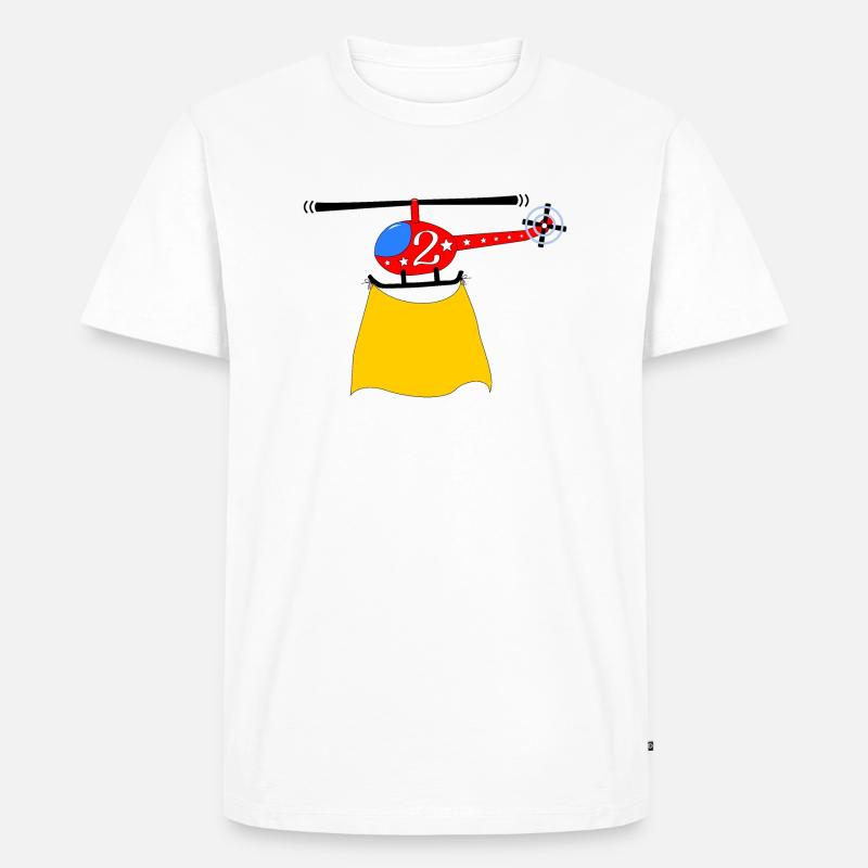 Hélicoptère Anniversaire 2 - T-shirt Premium bio Homme - blanc