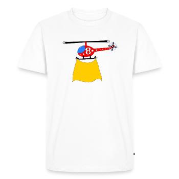 Hélicoptère Anniversaire 8 - T-shirt Premium bio Homme - blanc - Devant - Nico (187cm)