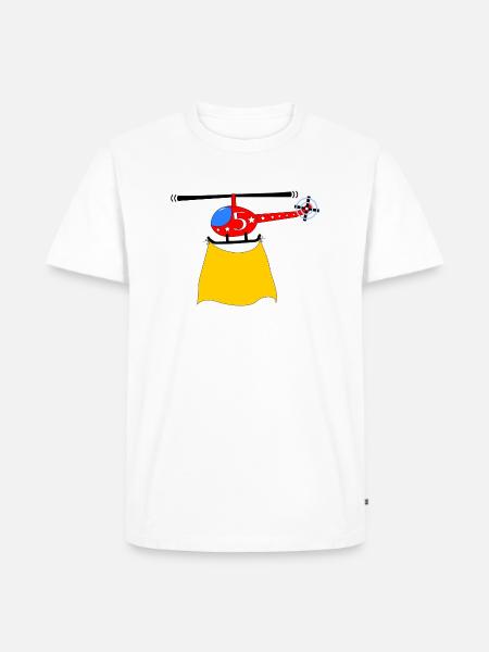 Helicopter Birthday 5 - Men's Premium Organic T-Shirt - white
