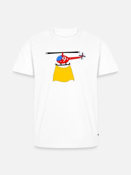 Helicopter Birthday 9 - Men's Premium Organic T-Shirt - white