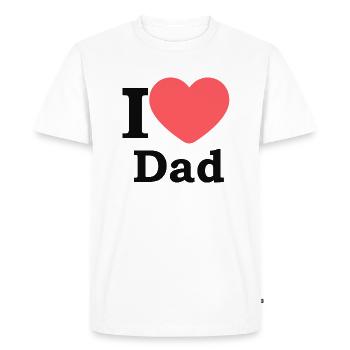 I Love dad - Men's Premium Organic T-Shirt - white - Front - Nico (187cm)