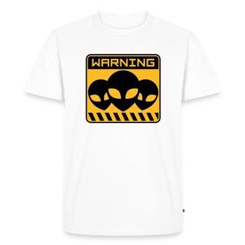 Avertissement Alien Design Shield - T-shirt Premium bio Homme - blanc - Devant - Nico (187cm)