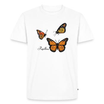 Groupe de papillons - T-shirt Premium bio Homme - blanc - Devant - Nico (187cm)