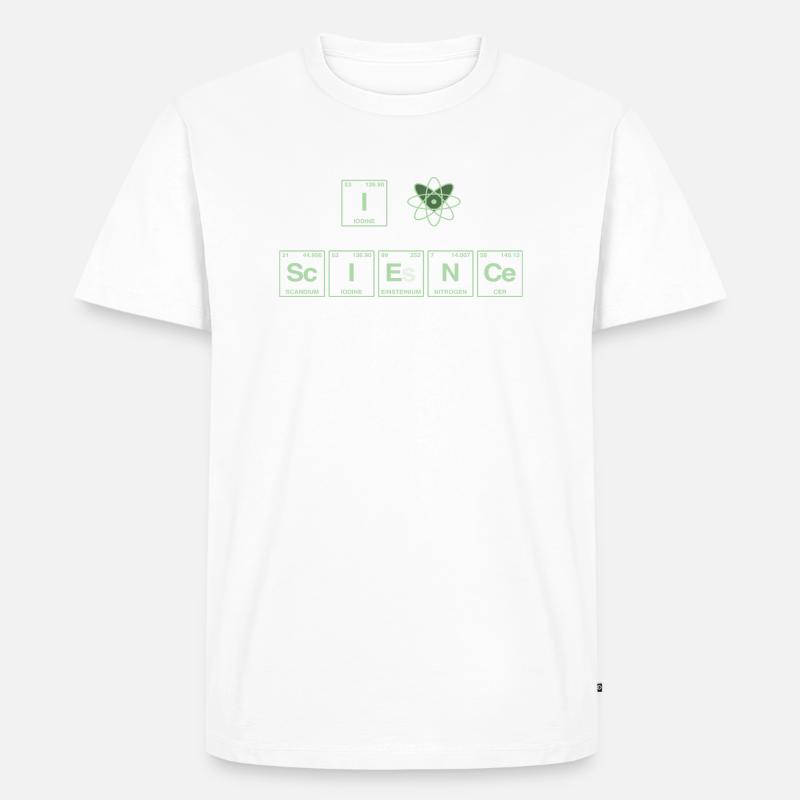 I LOVE SCIENCE - Elemente Perdiodensystem - Männer Premium Bio T-Shirt - Weiß