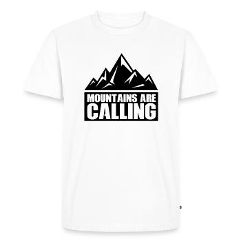 Mountains are Calling - Men's Premium Organic T-Shirt - white - Front - Nico (187cm)