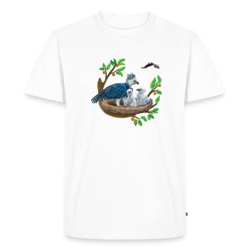 Harpy with small ones in the nest and eagle - Men's Premium Organic T-Shirt - white - Front - Nico (187cm)