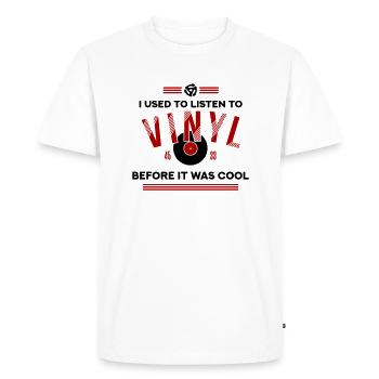 Des gens cool écoutent du vinyle - T-shirt Premium bio Homme - blanc - Devant - Nico (187cm)
