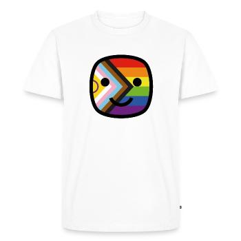 Always Smile Proudly! - Progress Pride Edition - Men's Premium Organic T-Shirt - white - Front - Nico (187cm)