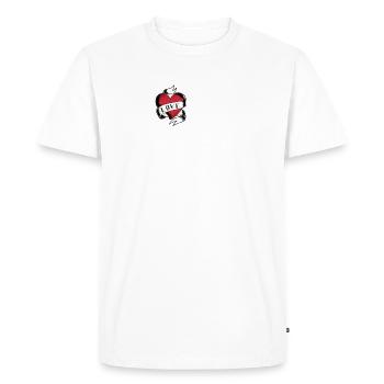 J’aime mes cousins, je coeur mes cousins vintage - T-shirt Premium bio Homme - blanc - Devant - Nico (187cm)