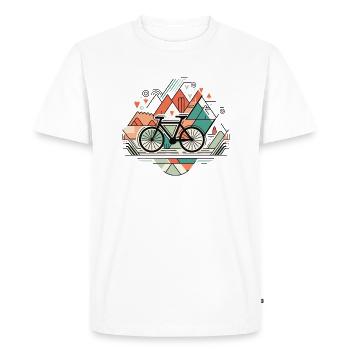 Minimalist bike lines - Men's Premium Organic T-Shirt - white - Front - Nico (187cm)