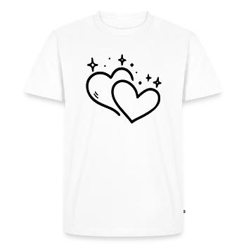Two Hearts Glitter - Men's Premium Organic T-Shirt - white - Front - Nico (187cm)