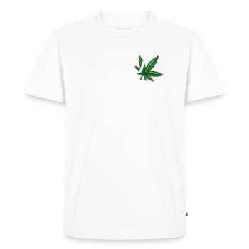 Fumeur de joints programmé - T-shirt Premium bio Homme - blanc - Devant - Nico (187cm)