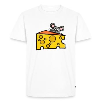 souris drôle - T-shirt Premium bio Homme - blanc - Devant - Nico (187cm)