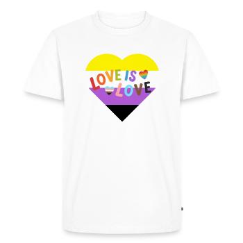 Love is Love: LGBTQ+ Pride - Men's Premium Organic T-Shirt - white - Front - Nico (187cm)
