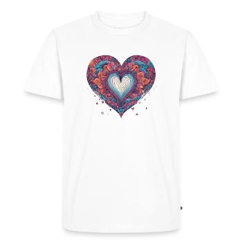 Cœur psychédélique - T-shirt Premium bio Homme - blanc - Devant - Nico (187cm)