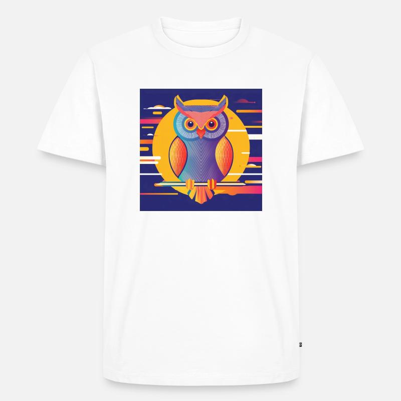 Abstraktes Design Eule - Männer Premium Bio T-Shirt - Weiß