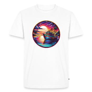 Bateau de pêche - T-shirt Premium bio Homme - blanc - Devant - Nico (187cm)