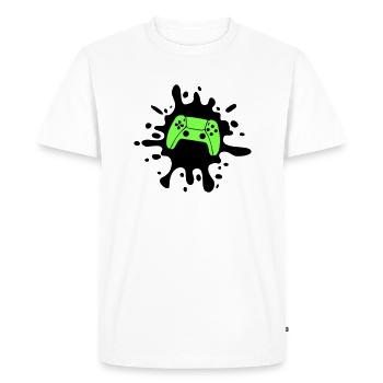 Gamer Gamepad Blobs - Men's Premium Organic T-Shirt - white - Front - Nico (187cm)