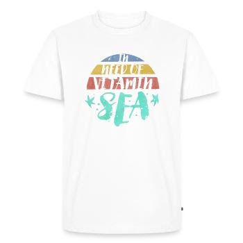Vitamine Mer rétro - T-shirt Premium bio Homme - blanc - Devant - Nico (187cm)