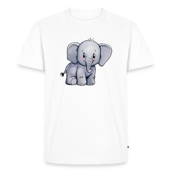 Éléphant Éléphant Bébé - T-shirt Premium bio Homme - blanc - Devant - Nico (187cm)