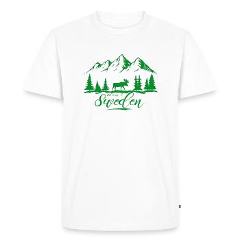 Suède Suède Viking Nordique Scandinavie Solstice d’été - T-shirt Premium bio Homme - blanc - Devant - Nico (187cm)