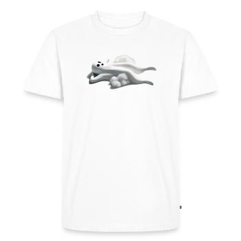Relaxed Ghost Halloween - Fantasma Relax - Men's Premium Organic T-Shirt - white - Front - Nico (187cm)