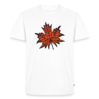 Feuille d’automne 2 - T-shirt Premium bio Homme - blanc - Devant - Nico (187cm)