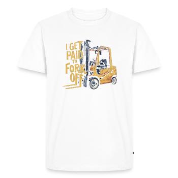 Je suis payé pour le forking ! - T-shirt Premium bio Homme - blanc - Devant - Nico (187cm)